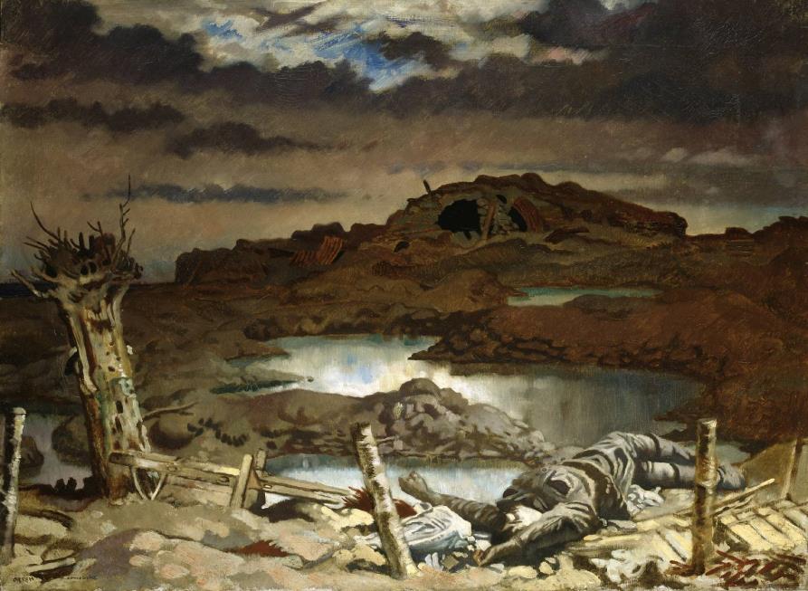Activity 4: Look at the painting below by Sir William Orpen, official war artist: The village of Zonnebeke 1918.