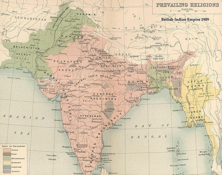 Compare the two maps below. Note how India has changed over the years.