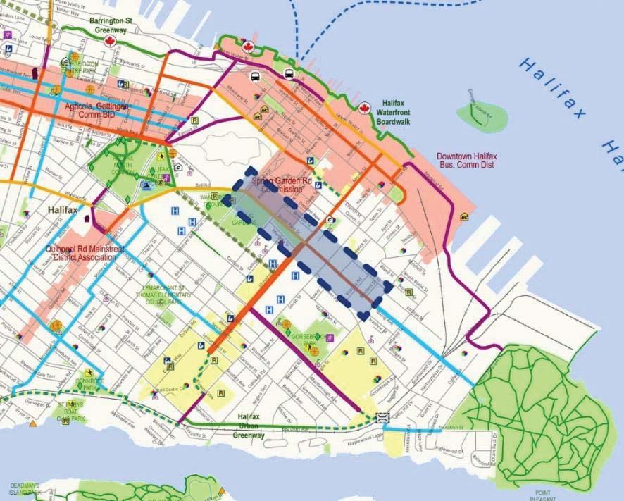 Transportation Standing Committee Report - 3 - February 22, 2018 Bicycle Network Connections South Park Street is a key north-south spine route in the Halifax peninsula s bicycle network (refer to