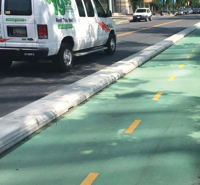 the start and end of a parking lane.