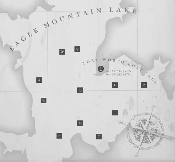 ATTACHMENT A Eagle Mountain Lake and Permanent Marks FWBC Mark Positions Mark N W A 32º 53.286 97º 30.305 B 32º 53.032 97º 30.264 D 32º 53.318 97º 28.317 E 32º 53.330 97º 29.