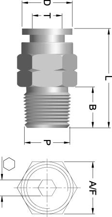 Stainless Steel ush-in-fitting IF - Key Way aper Male Connector (IFKMC) MERIC ube to Male S pipe thread IMENSIONS IN MIIMEERS 22.6 3.0 IFKMC - 4-125R S 3.0 IFKMC - 4-250R 4.0 IFKMC - 6-125R S 22.8 4.