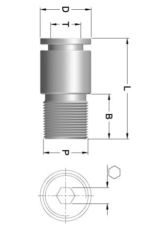 Stainless Steel ush-in-fitting IF - Key Way Compact aper Male Connector (IFKRMC) MERIC ube to Male S pipe thread HREA IMENSIONS IN MIIMEERS 22.8 3.0 IFKRMC - 4-125R S 3.0 IFKRMC - 4-250R 23.0 4.