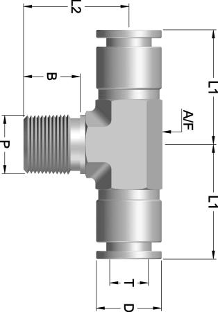Stainless Steel ush-in-fitting IF - aper Male ranch ee (IFM) MERIC ube to Male S pipe thread HREA IMENSIONS IN MIIMEERS 0 IFM - 4-125R S 22.6 21.7 0 IFM - 4-250R 17.
