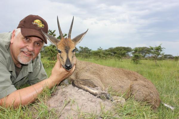 "On the third day, we hunted a different area for bushbuck. We made several drives and a buck came out behind us.