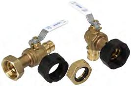 PEX plumbing systems ProPEX LF brass water meter valves provide a straight or 90-degree connection to water meters for ¾" and 1" Uponor AquaPEX tubing.