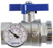 Radiant and hydronic piping systems Stainless-steel manifold accessories Stainless-steel manifold supply and return ball valves Stainless-steel manifold supply and return ball valves are R32 male by