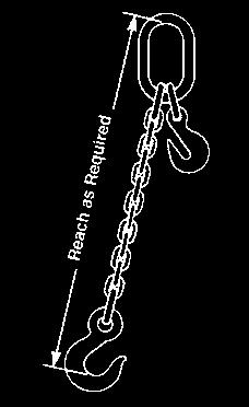 Style A Style B Standard with 1 foot of chain in short leg. Oblong Master Link Chain Nominal Size Inside Dimensions Working Load Size Material Width Length Limit at 90 in. mm System in.