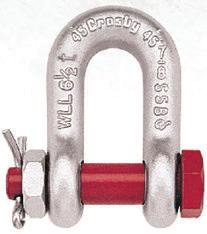Working Load Limit and grade 6 permanently shown on every shackle. Forged Quenched and Tempered, with alloy bolts.
