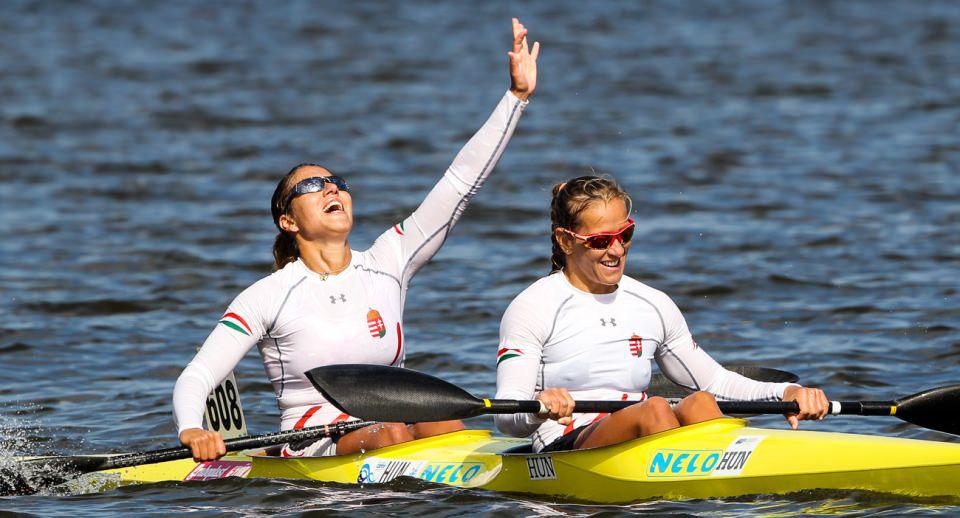 Renata CSAY from Hungary now winner of 18 Gold medals in Canoe Marathon Renata in front