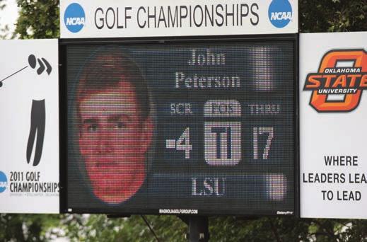 Peterson joined LSU greats Fred Haas, Jr. (1937) and Earl Stewart (1941) as an NCAA champion as he was the team s top NCAA finisher since Perry Moss tied for fourth place in 1991.