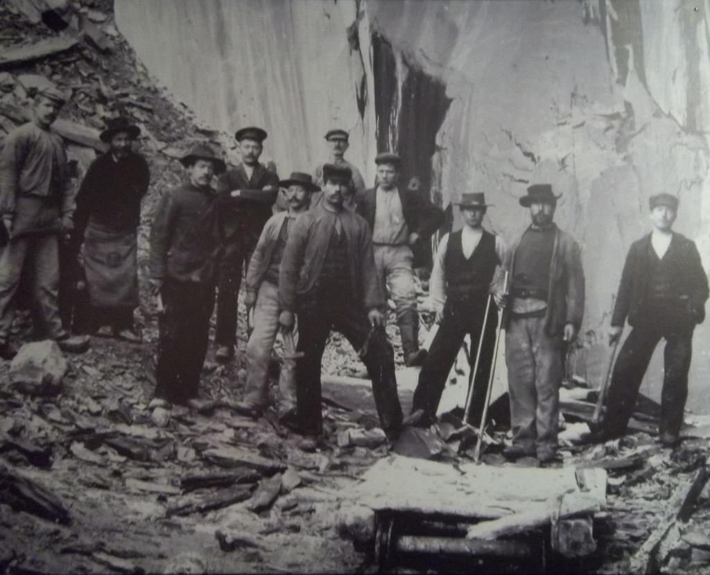 A 19 th century image of the whetstone quarry.