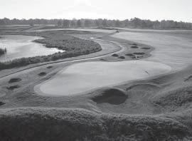 The Kampen Course Hole 1, Par 4, 387 Yards Tee shot sets up left to right with a large, shallow bunker covering the right side of the driving area.