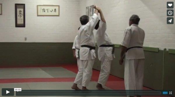 For technique three the connection with Tandoku Undo, Outside and Inside Sweep Turns was emphasised. Further examples were studied from Koryu Dai Yon, section two (Ura waza).