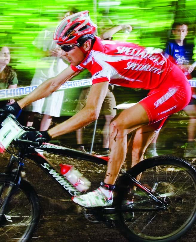 Christoph Sauser Winning the 2006 World Cup in Mont Ste. Anne, on an S-Works Carbon Epic with FlowControl Brain.