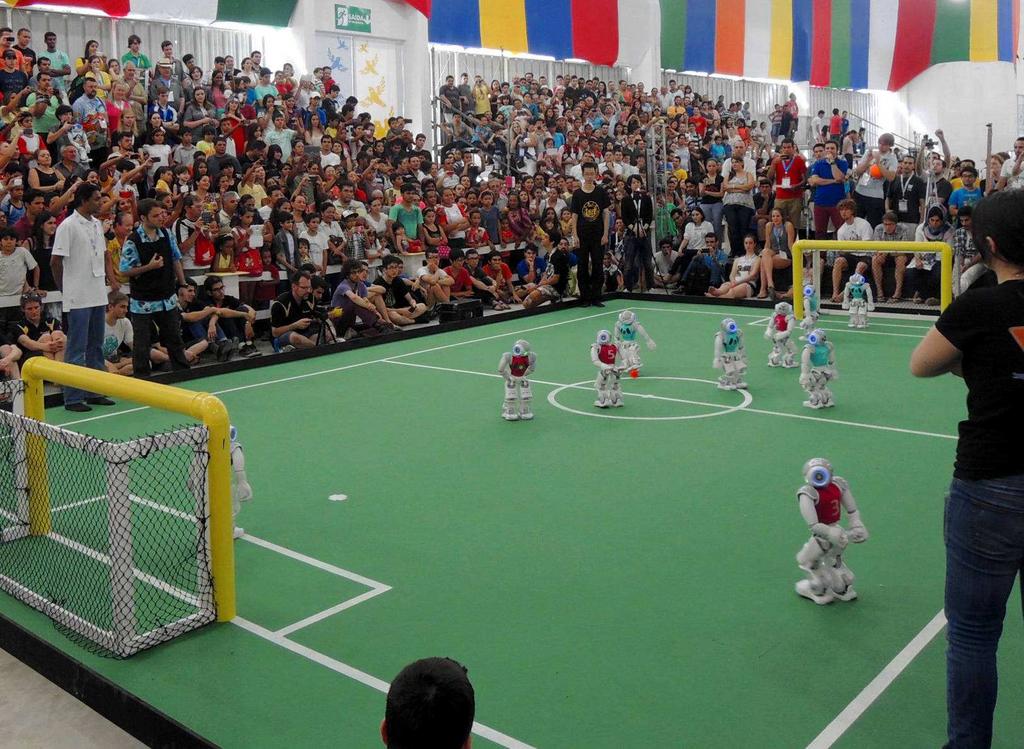in the SPL. In fact, the only major difference concerns role assignment. In normal SPL games, there is a designated goalkeeper robot on each team.