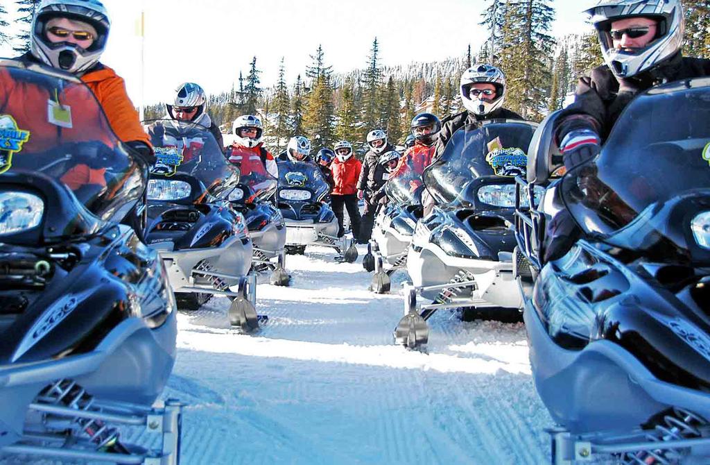 activities snowmobile tours This exciting activity takes guests on guided scenic tours through the forest trails and backcountry of Big White Ski Resort.
