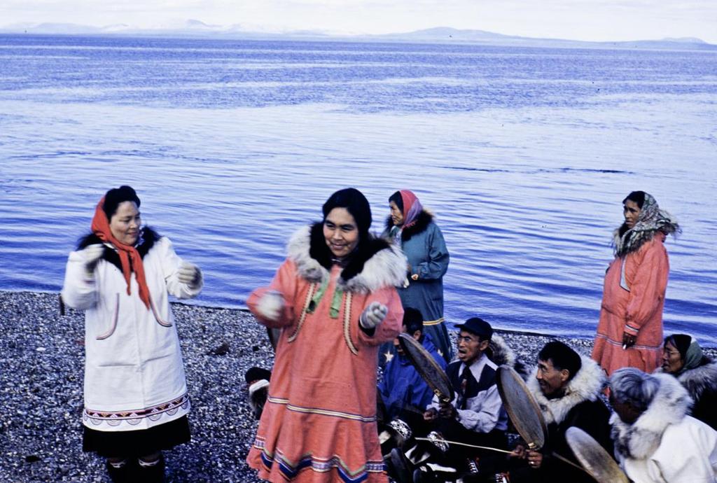 Traditional dance, Kotzebue, Alaska In spite of the white man s influence, many of the old customs remain.