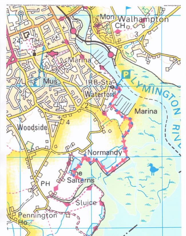 RUN COURSE 3miles Directions: Follow the footpath signs through the marina and to the gate to the start of the sea wall path Continue on the sea wall to the rowing lake and turnaround point Retrace