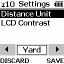 1 Distance Unit Use the left or right 5-way key to select the preferred