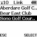 Step 1. Before Transmission For Sonocaddie A: Select Sono V.S. Sono and choose Send. Then press Select to select the golf course.
