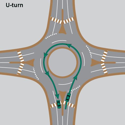 Allow for protected U turns - Large turning radius for larger