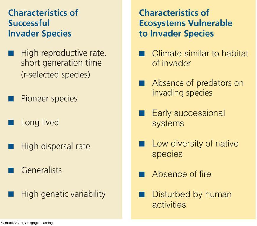 Characteristics of Invader Species and