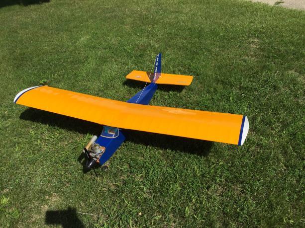 New business Club Donations: Picture Left, Ed Berlin donated a beautifully hand built Goldberg Eagle 2 airplane.