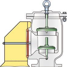 PROTEGO valves with integrated ame arrester units have the unique advantage that the ame arrester units are external and hence easily accessible (Fig. 1 and 2).