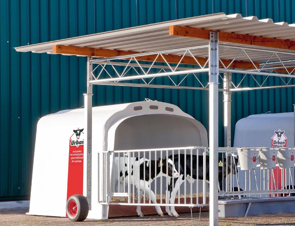 Urban calf shelter Livestock friendly group housing The Urban calf shelter, which is characterized by its stable construction, can be used in an extremely flexible manner.