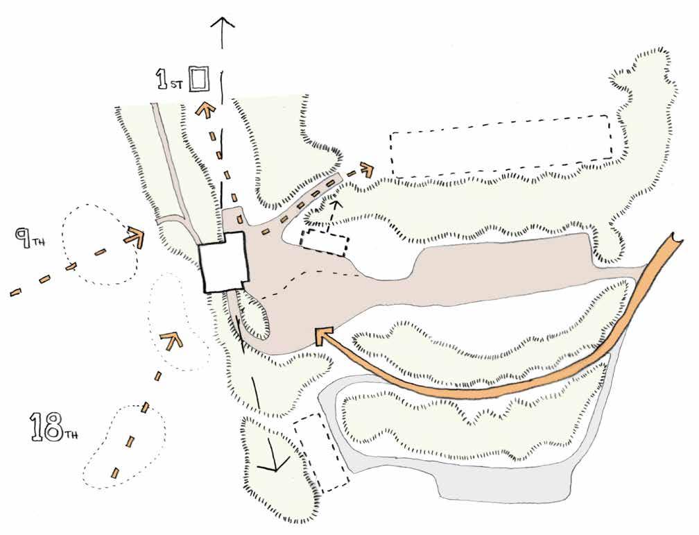 3.0 SITE RESPONSE 3.2 The Proposal Location The diagram shows the amended location of the clubhouse in response to the wider context.