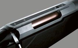 The magazine holds 3, 5 or 6 rounds depending on model and caliber. Flush release is on the front of the magazine in order to avoid accidental releases.