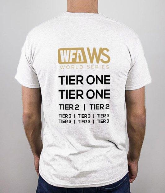 BRANDING As a minimum ALL WFAGS Competitions should produce a T-shirt for competitors, however we welcome you to create more items.