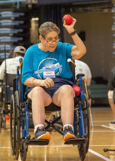 Wheelchair athletes know how to shoot, block, and set up to make the shots!