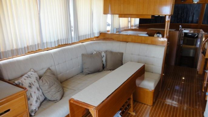 Interior Accomodation Configuration 2 Cabins, Master stateroom forward, twin to starboard, plus crews