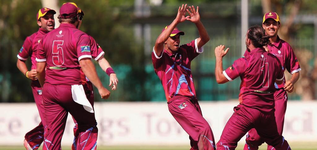 NICC Queensland celebrate a wicket at the National Indigenous Championships in Alice Springs. Indigenous cricket is going from strength to strength in Queensland at both elite and grassroots levels.