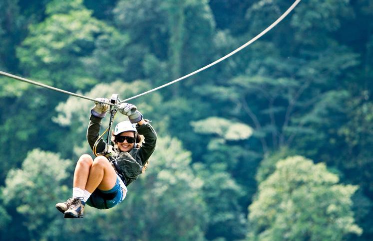 PURA AVENTURA This zip line Tour consists of 11 cables, a Hanging bridge and a rappel, all