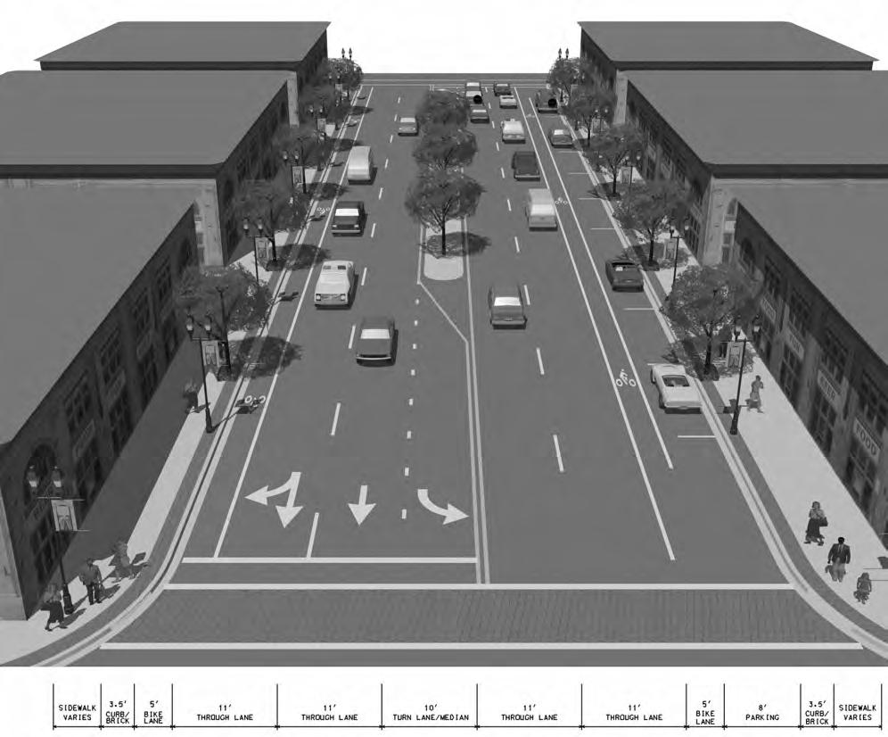 CHAPTER IV Transportation Figure IV-4: Typical Main Street Cross Section with Median A feasibility study
