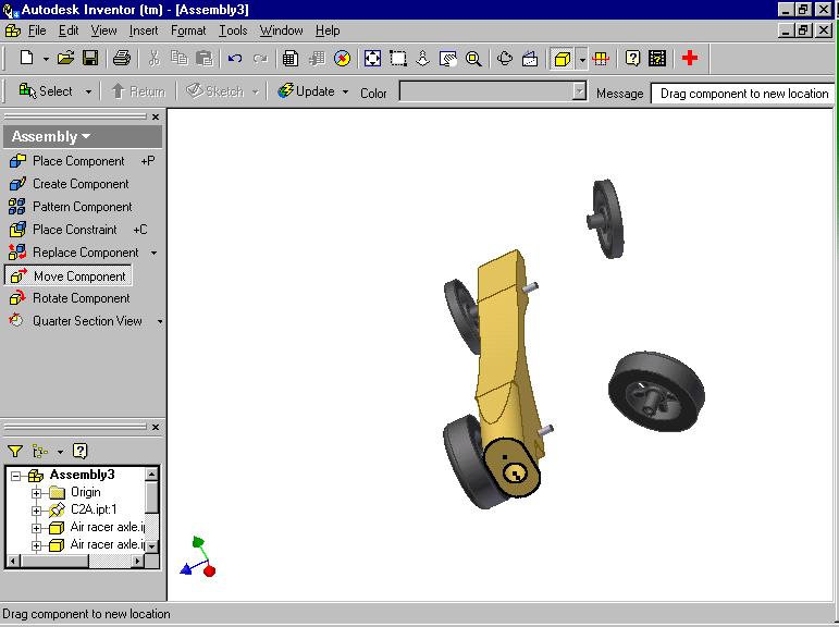 19. Click the Universal Rotation tool on the Standard toolbar and rotate the whole vehicle into a position so you can