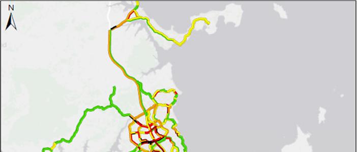 motorway networks during the interpeak period (9 am 4 pm) for October 218.