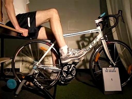 Figure 2: Semi-recumbant set-up during EasyPedal testing in case study 1 The data analysis was identical to the main study, with heart rate and video footage recorded, however the video footage was