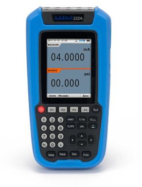 Multifunction Process Calibrators Additel 222A Multifunction Process Calibrator Sourcing, simulating and measuring pressure, temperature and electrical signals Smartphone-like menu and interface make