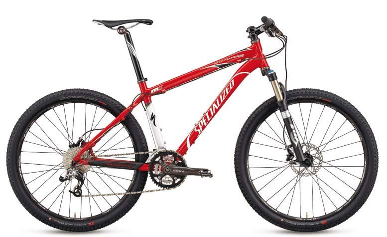 STUMPJUMPER HT COMP MTB M5 alloy hardtail, fully manipulated DT, TT, SS, CS, ST w/ shared tube Mono-stay seatstays, disc mount, replaceable derailleur hanger Fox Float F90 RL, 90mm travel, air