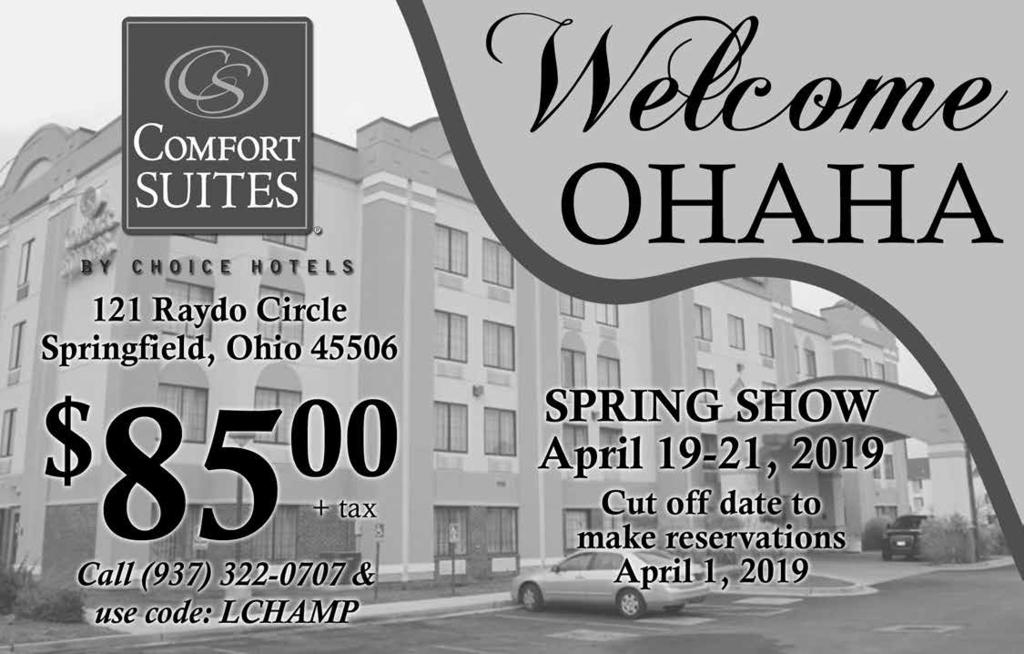Springfield Area Hotels / Motels 1 Comfort Suites 78 Units 121 Raydo Circle 937-322-0707 5 miles 13 min. from Champions Center 2 Country Inn & Suites 63 Units 1751 W. First St.