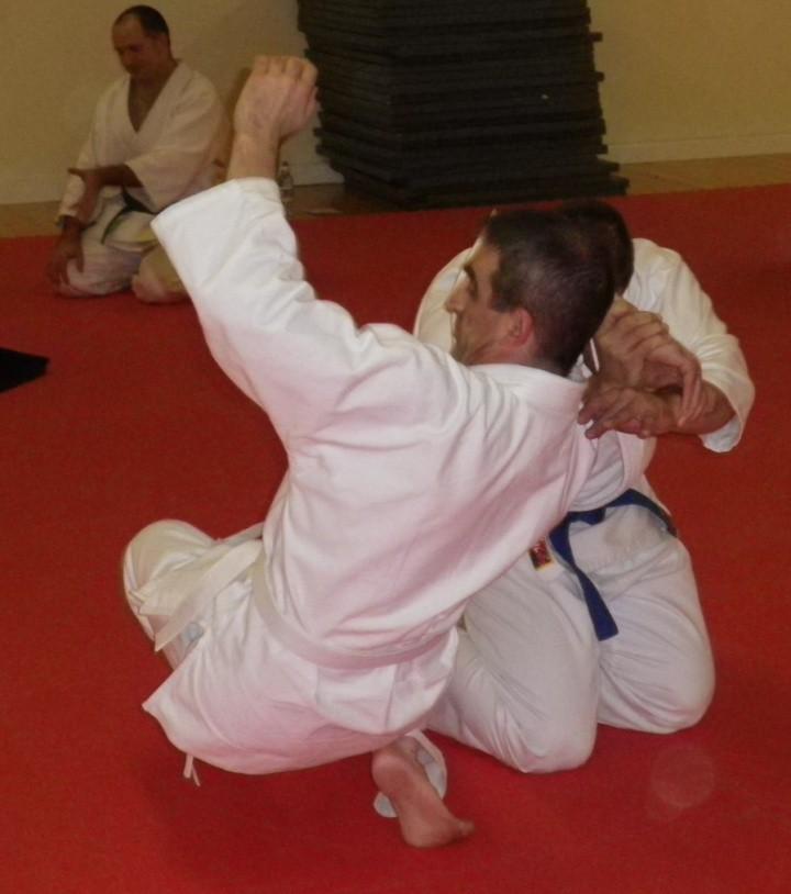 .. do not add anything to the struggle. Illustration 3: morote dori kokyuho After plenty of opportunity to practice we moved on to Shiho nage, standing and hanmihandachiwaza.