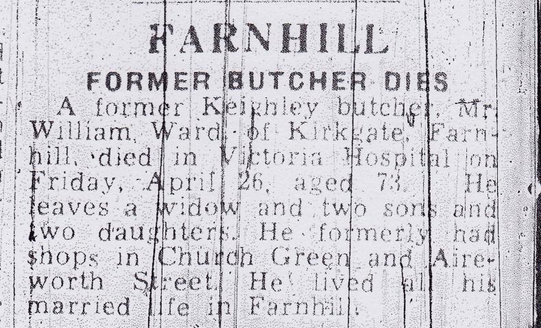 By kind permission of Craven Herald By kind permission of Keighley News Postscript Jane Ward died, of pancreatic