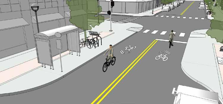 [Sharrows] Related Design Elements Travel Lanes: Sharrows are applied in otherwise typical vehicle travel lanes and do not affect overall dimension or assembly of the typical section.