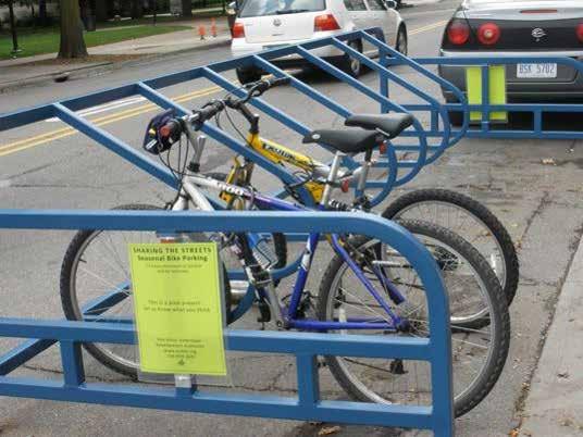 [Bike corral] Additional Design Considerations Alternate Corral Designs: There are many types of bike corral designs.