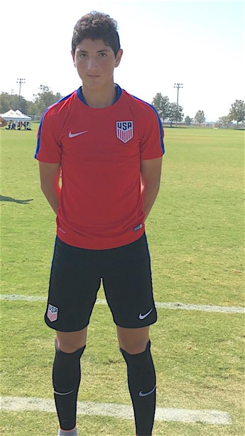 Forward Samimi has just returned from the U.S. Soccer National U16 training and was so proud when he first put on the USA jersey.