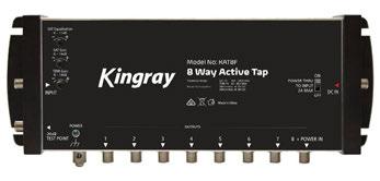 8 PORT ACTIVE TAP 47-2400MHz - KINGRAY FOXTEL APPROVED F31011 The Kingray Active Taps are specially designed for the distribution of terrestrial & satellite (Foxtel ) services in a multiple dwelling